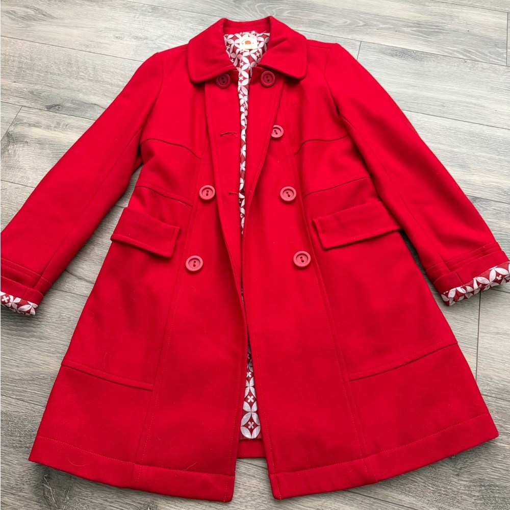 Tulle Women's Red Double-Breasted Coat